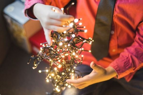 Christmas light installation